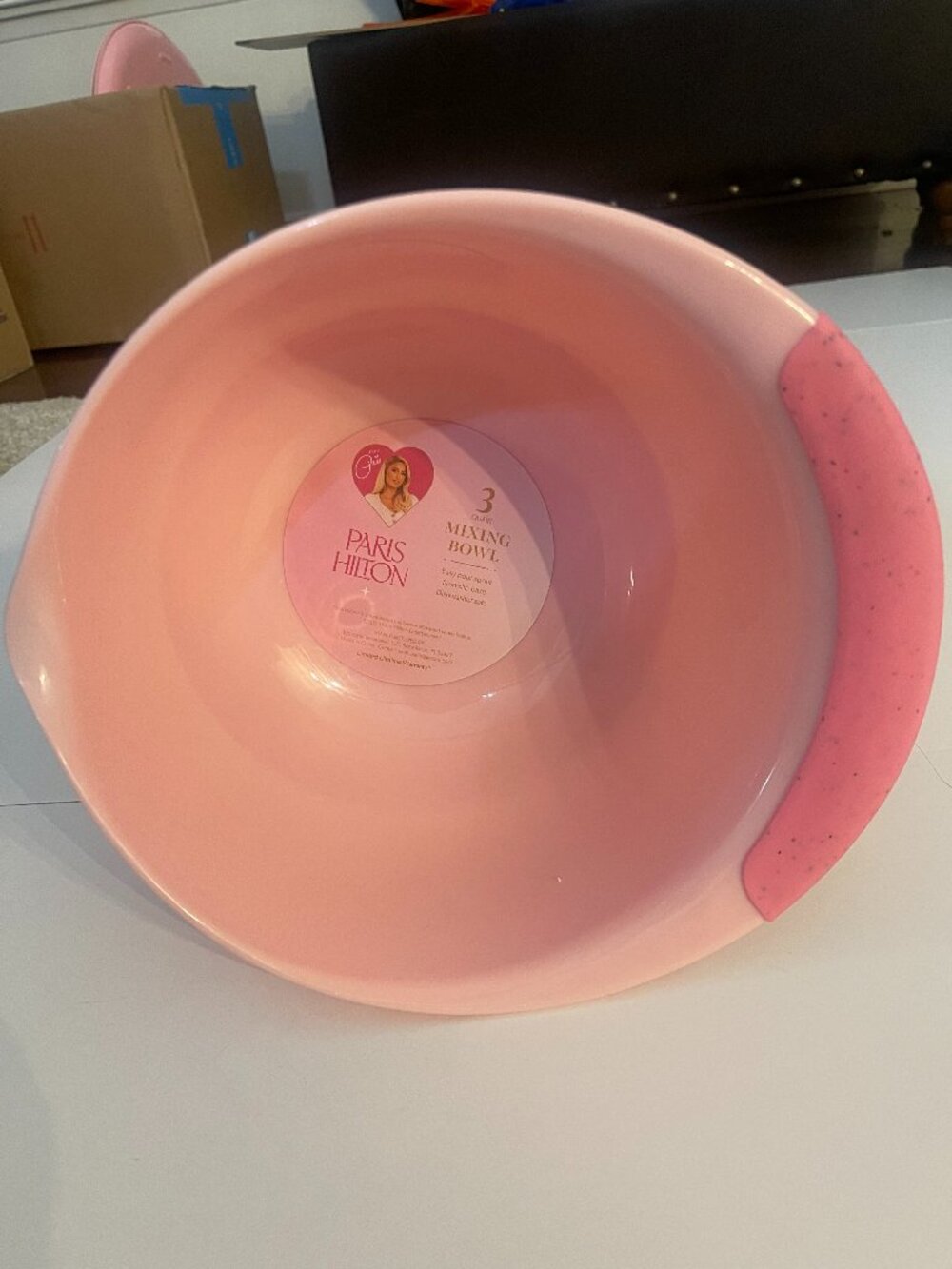 Paris Hilton Pink 3QT Mixing Bowl Speckled Non Slip Baking Bowl